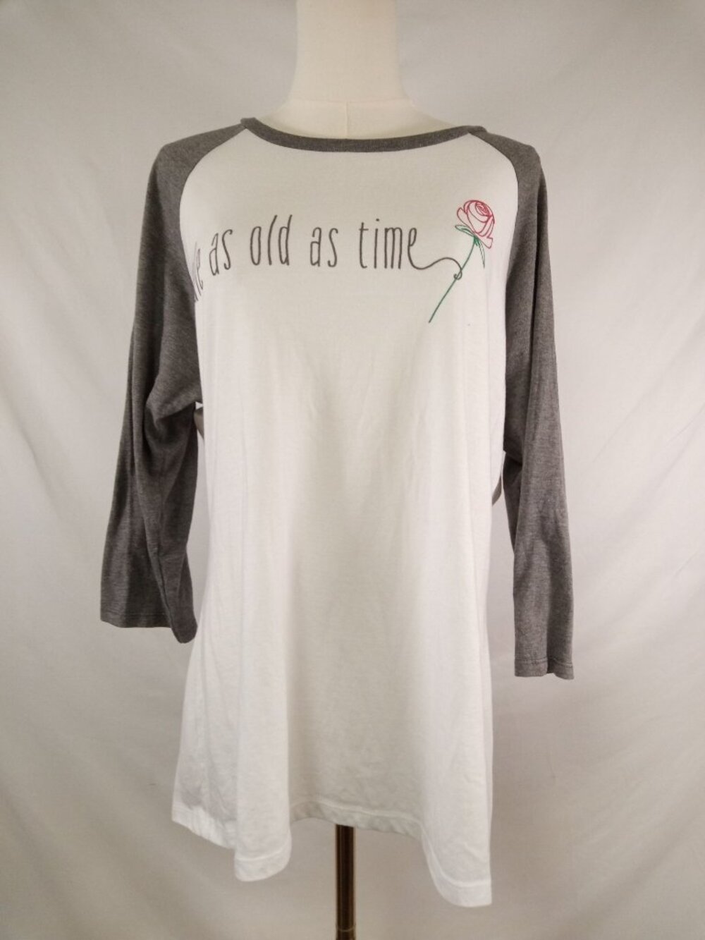 Disney Parks Women's "Beauty and the Beast" 3/4 Sleeve Tee Sz. XL